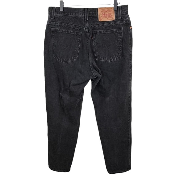 Vintage 90s Levi's 550 Women's Relaxed Fit Tapered Leg Black Denim Jeans Size 14 - Picture 2 of 7